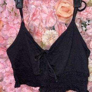 New Black Aero Ruched Crop Top